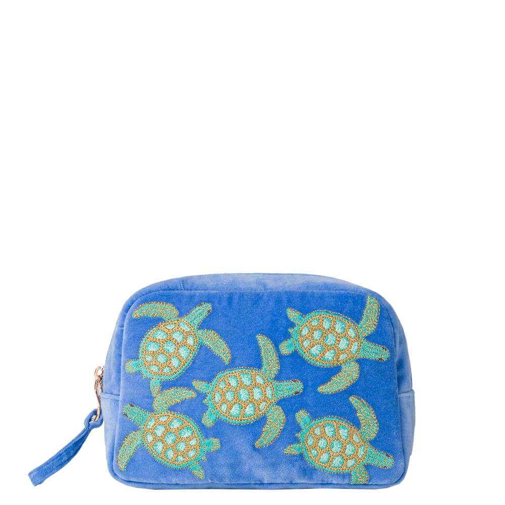 Elizabeth Scarlett Caribbean Blue Turtle Cosmetics Bag